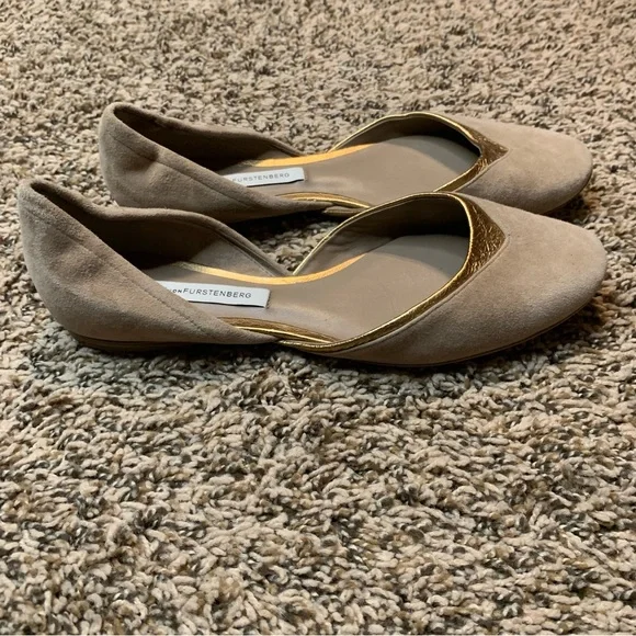 - 💛 RARE Suede Diane von Furstenberg Flats Sample Shoes - Picture 12 of 13